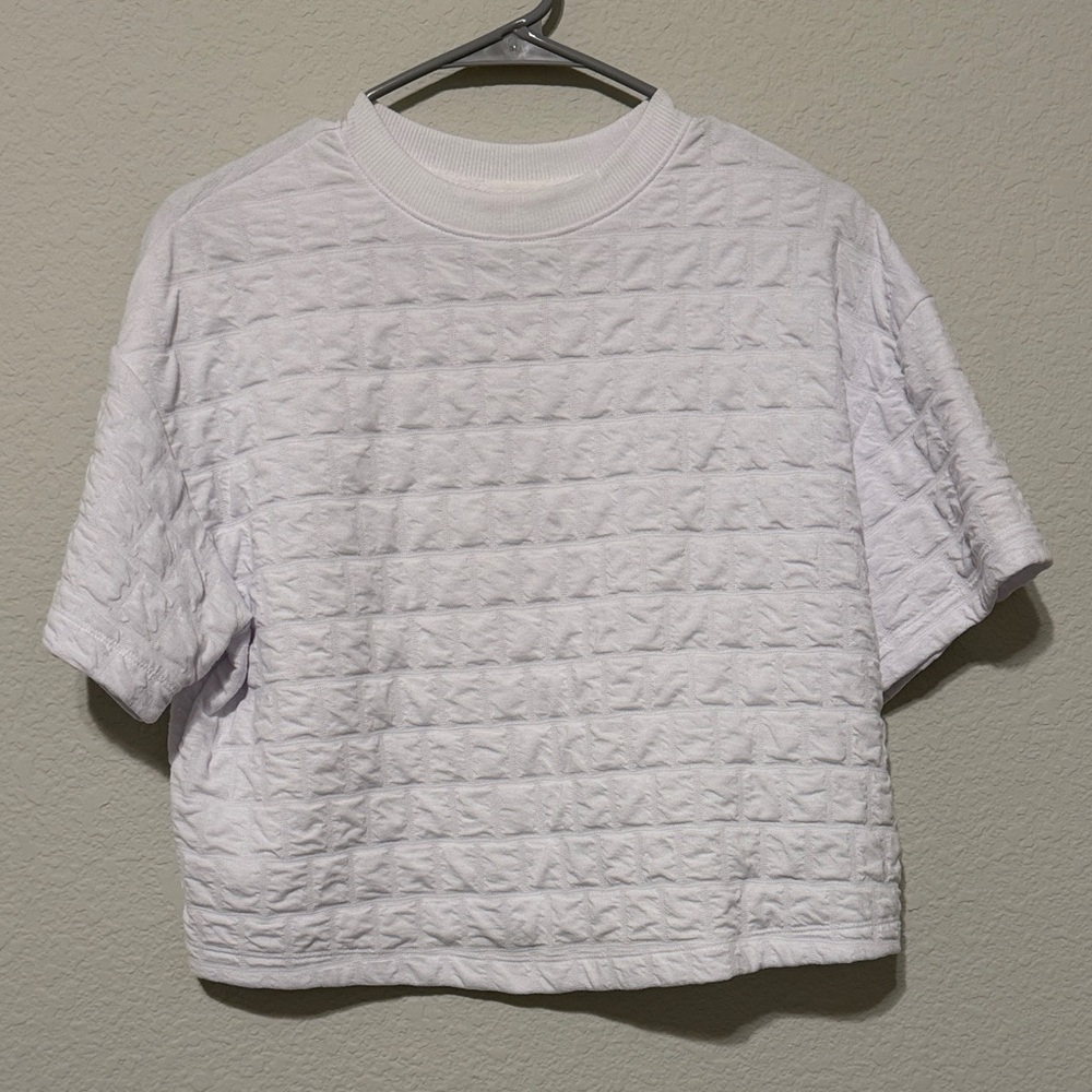a new day White Textured Crop Top